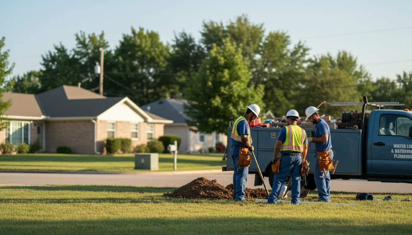 Residential water line and bathroom plumbing service in Karnes City, TX